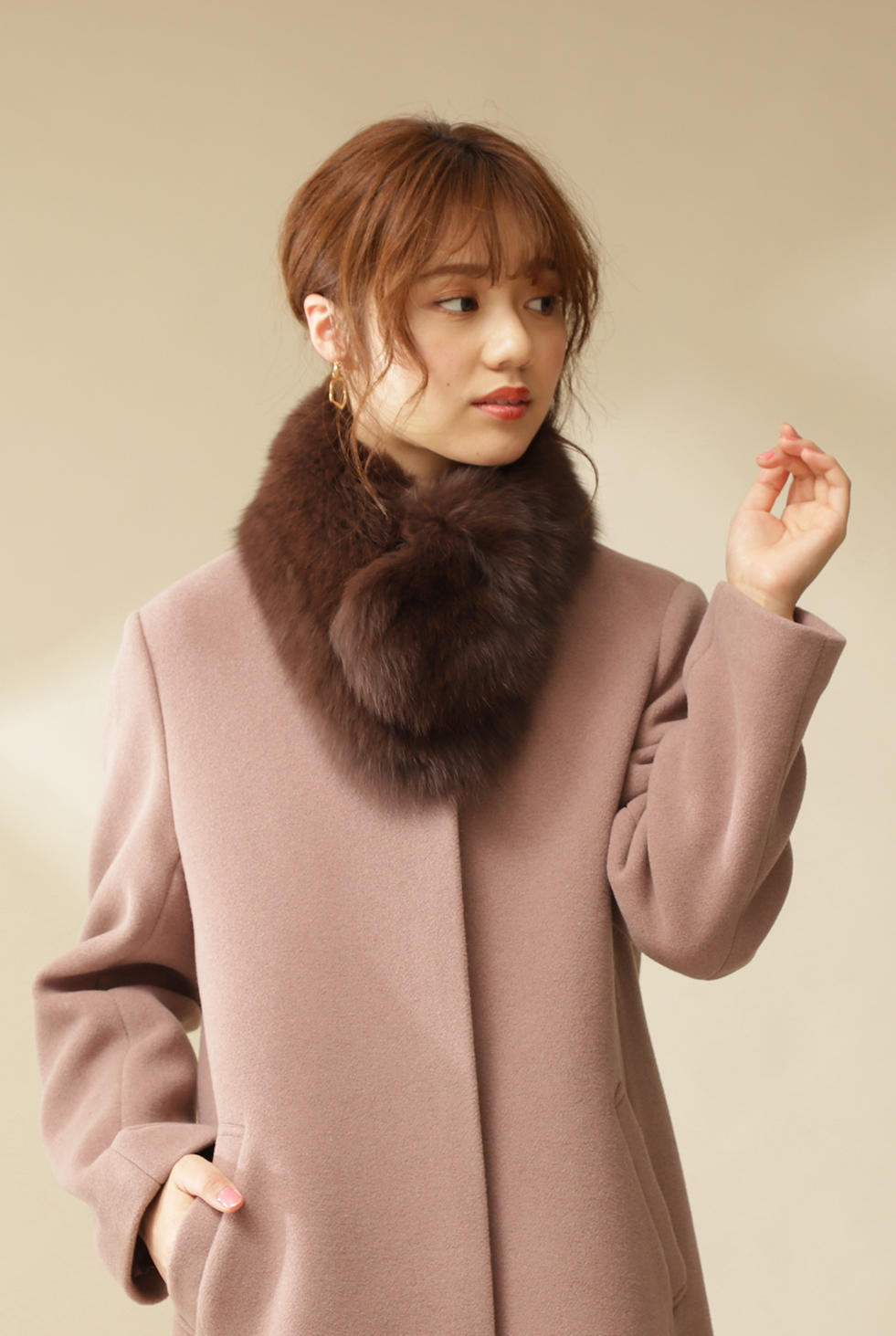 半額SALE☆ プロポーションボディドレッシング ラビットファーコート